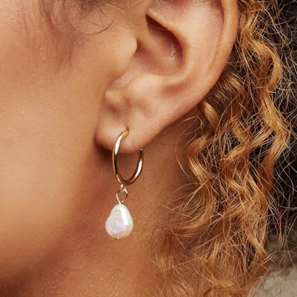 Natural Freshwater Pearl Pendant Earrings